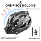 Casco de bicicleta para hombre y mujer, cascos de seguridad ajustables para ciclismo, ala extraíble transpirable para bicicleta de montaña y carretera, casco con capa amortiguadora EPS