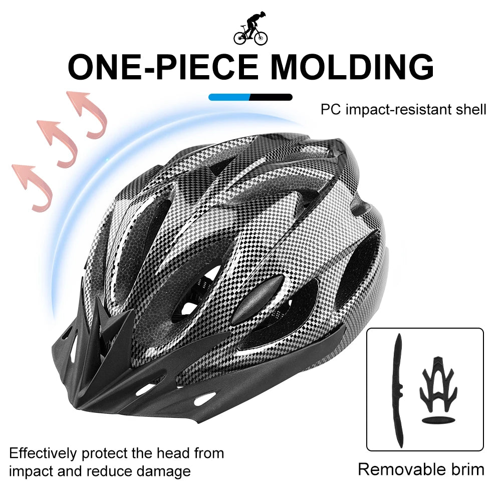 Casco de bicicleta para hombre y mujer, cascos de seguridad ajustables para ciclismo, ala extraíble transpirable para bicicleta de montaña y carretera, casco con capa amortiguadora EPS