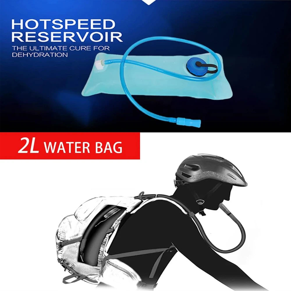 Paquete de hidratación, mochila de hidratación aislada o vejiga de agua y almacenamiento sin BPA de 2L, mochila de senderismo para correr, andar en bicicleta, acampar