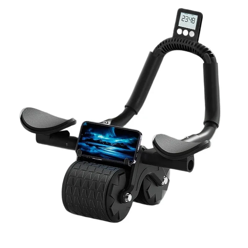 Soporte para codo, rueda Abdominal de rebote automático, entrenador de músculos abdominales con pantalla de mostrador, rueda de rodillo para ejercicio físico