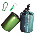 Saco de dormir térmico para senderismo para 2 personas, manta para dormir para aventuras al aire libre, bolsa de Camping, herramienta de supervivencia de película PET