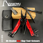 DAKOYU DKShadow Alicates multiherramienta para acampar con silbato de emergencia Herramienta compacta para exteriores de 8 colores, adecuada para senderismo y acampada
