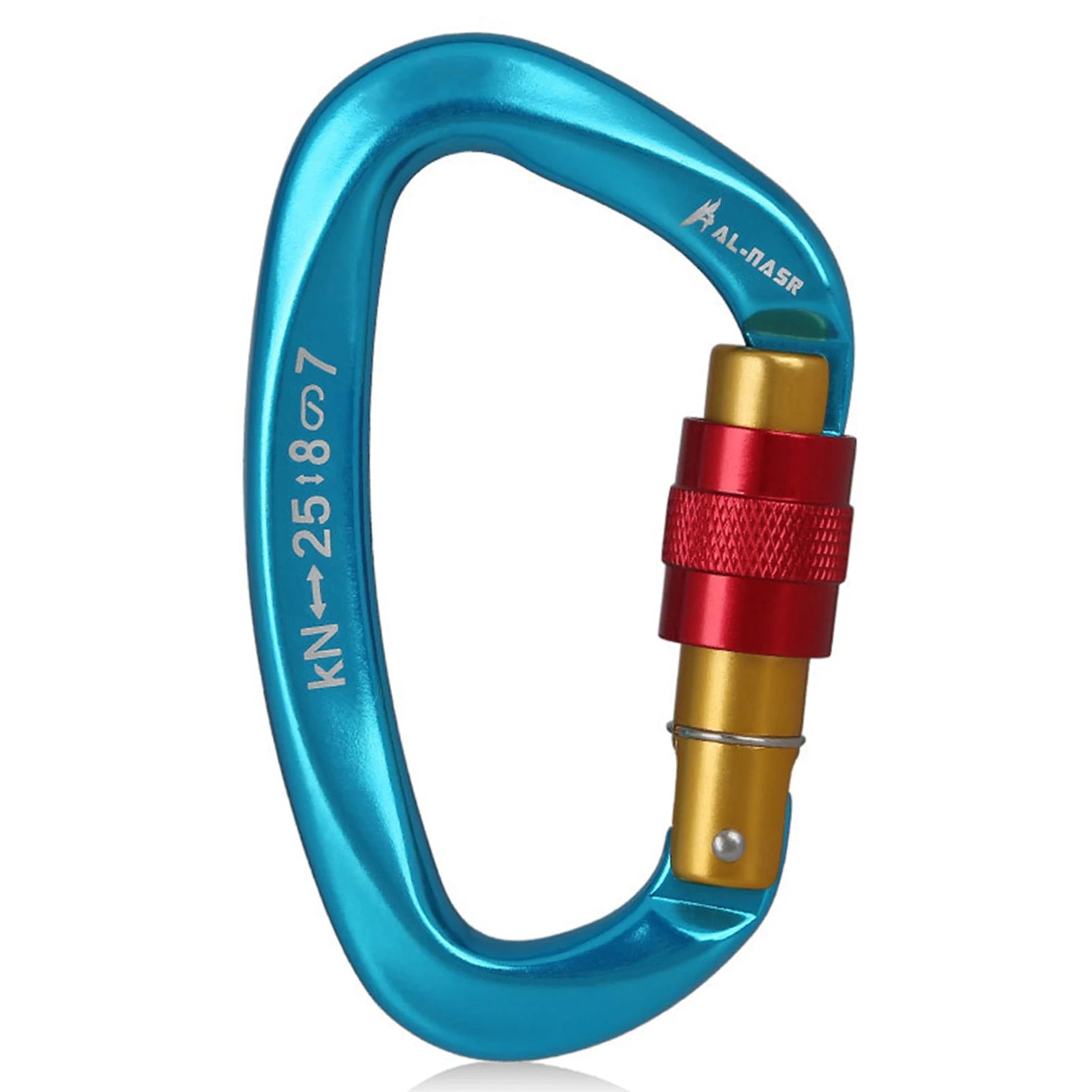 Mosquetón profesional en forma de D de 25KN, mosquetón de bloqueo de tornillo para puerta, equipo de escalada y rappel, equipo rápido, herramientas EDC para exteriores