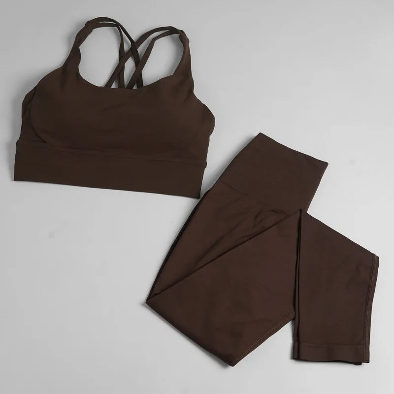 Nuevo Conjunto de traje deportivo para Pilates para mujer, ropa deportiva profesional que absorbe los golpes, sujetador para correr, traje de yoga, pecho de secado rápido
