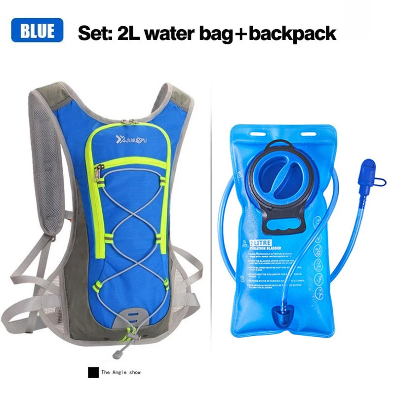 Mochila para ciclismo, juego de bolsas de agua de 2L, mochila transpirable para correr, bolsa de agua para beber, contenedor de reposición de hidratación