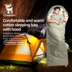 Saco de dormir Qunature para acampar al aire libre, colcha de empalme portátil cálida para el hogar resistente al frío para una sola persona, equipo de Camping