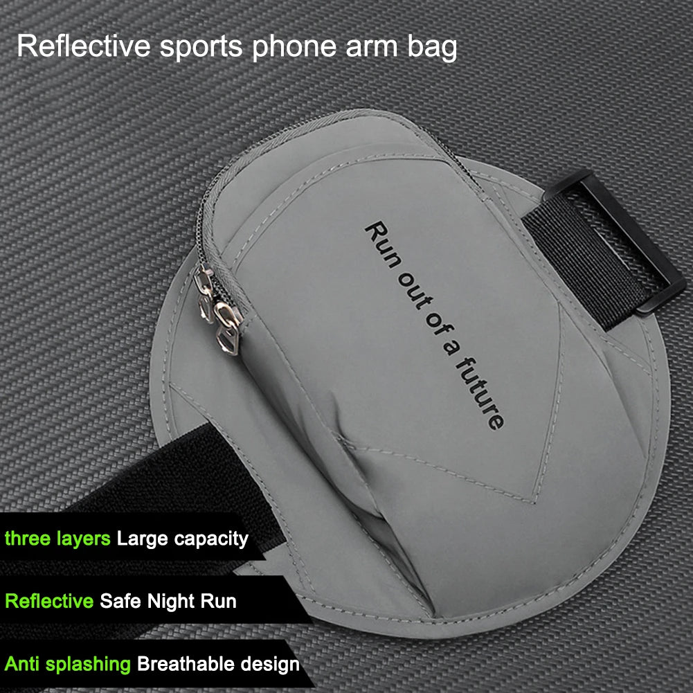 Brazalete impermeable para exteriores, bolsa de muñeca deportiva para correr, soporte para teléfono con conector para auriculares, bolsa móvil