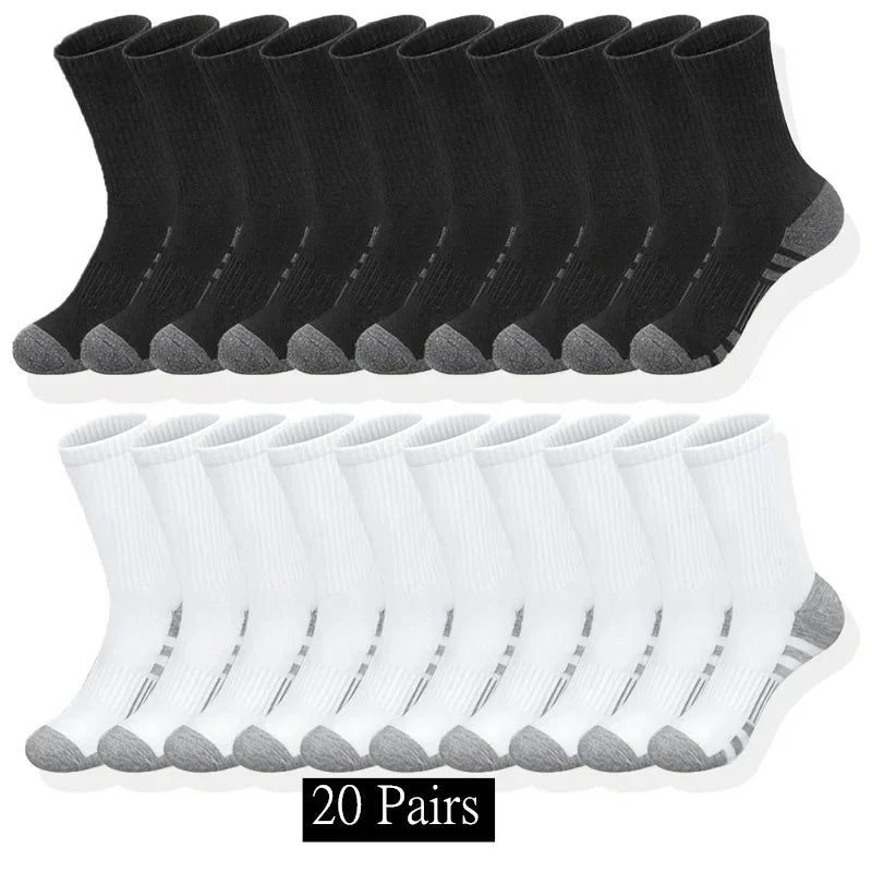 10/20/30 pares de calcetines clásicos para hombre, calcetines deportivos Unisex para correr, baloncesto, antideslizantes, calcetines transpirables para exteriores para hombre
