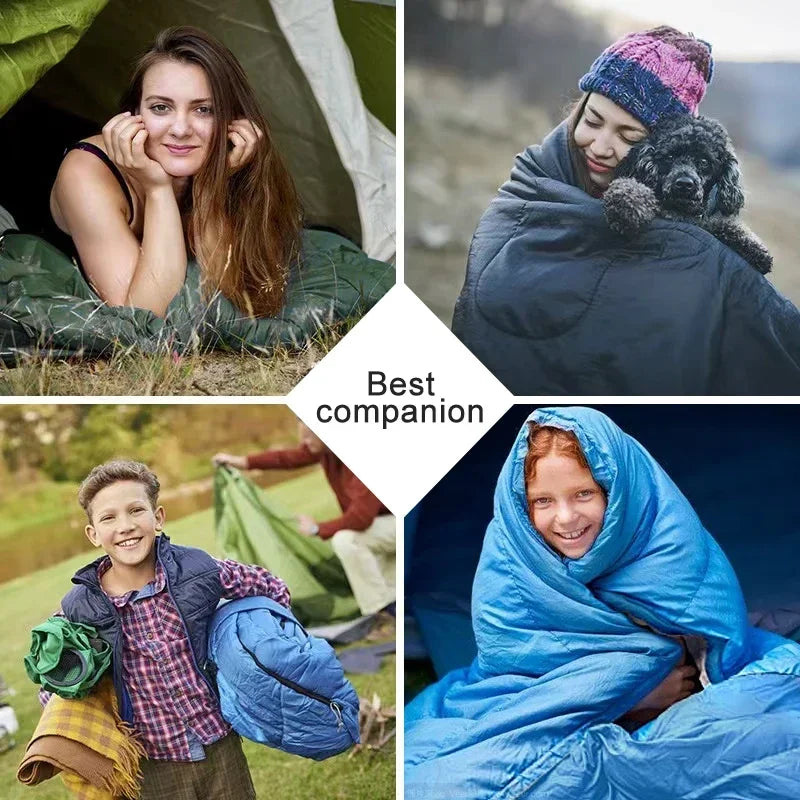 Saco de dormir para acampar, ultraligero, impermeable, sobre cálido para 4 estaciones, sacos de dormir para mochilero, para viajes al aire libre y senderismo