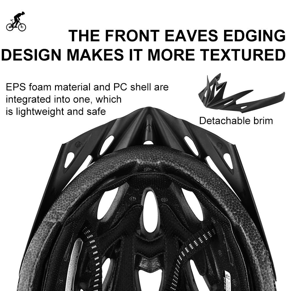 Casco de bicicleta para hombre y mujer, cascos de seguridad ajustables para ciclismo, ala extraíble transpirable para bicicleta de montaña y carretera, casco con capa amortiguadora EPS