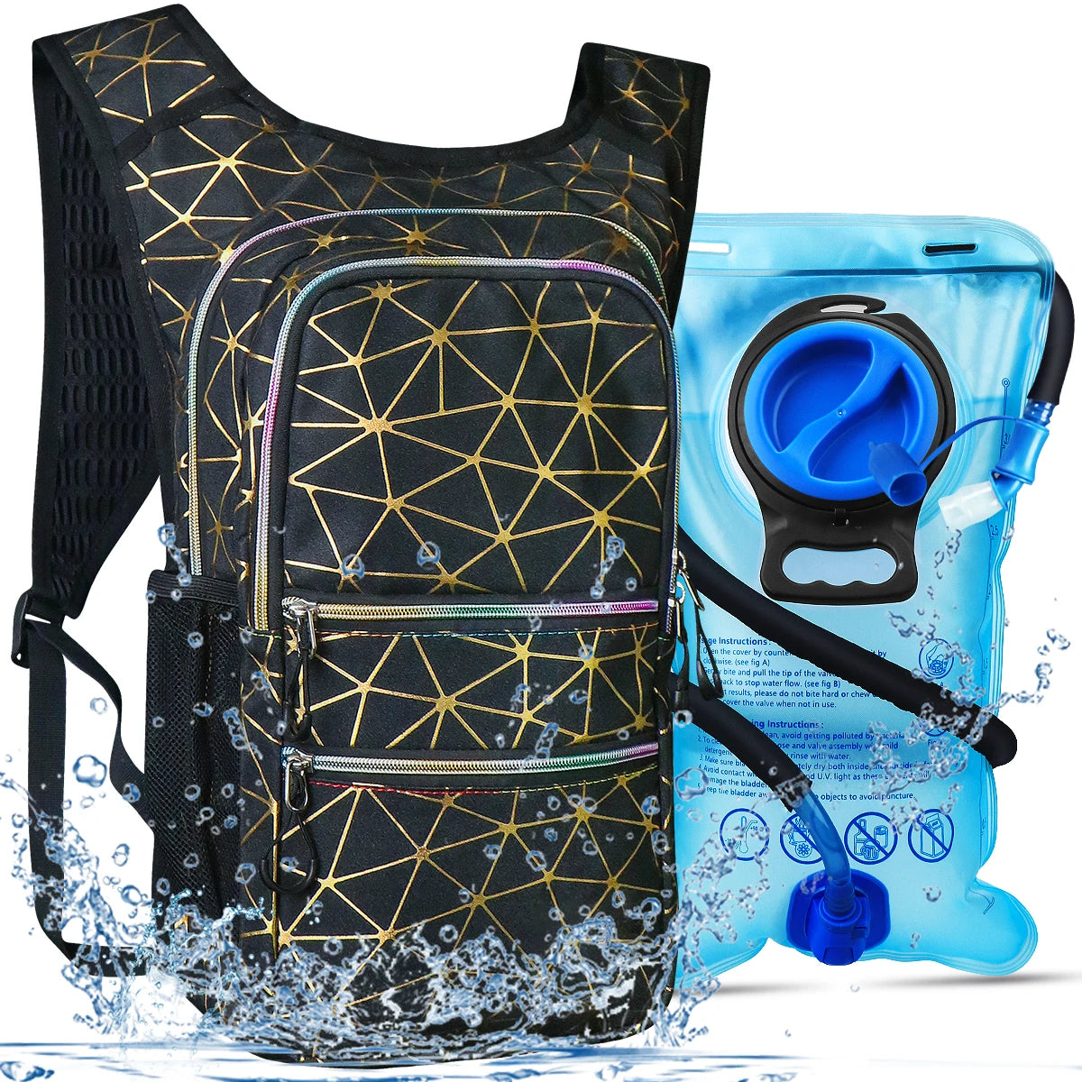 Mochila impermeable portátil para bicicleta con capa aislante, bolsa de agua de 3L, bolsa para deportes al aire libre, escalada, senderismo, mochila de hidratación