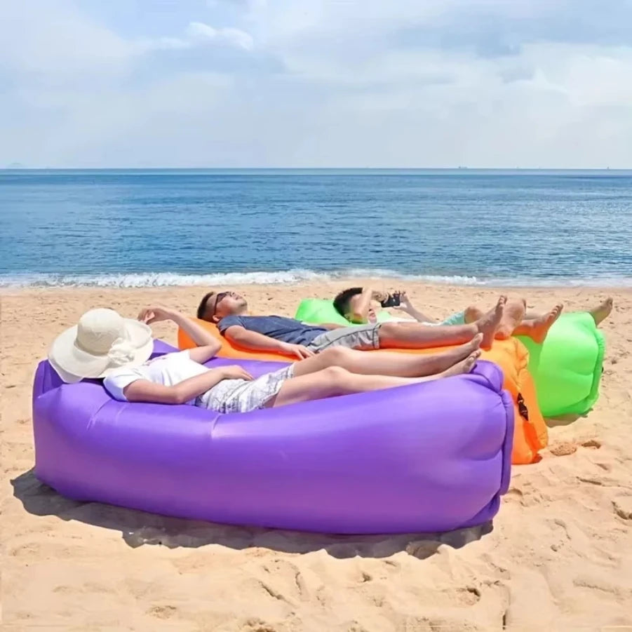 Bolsa de sofá inflable, colchón portátil para acampar, sillón reclinable para festival de música, colchoneta para exteriores, cojín de aire, tumbona de playa