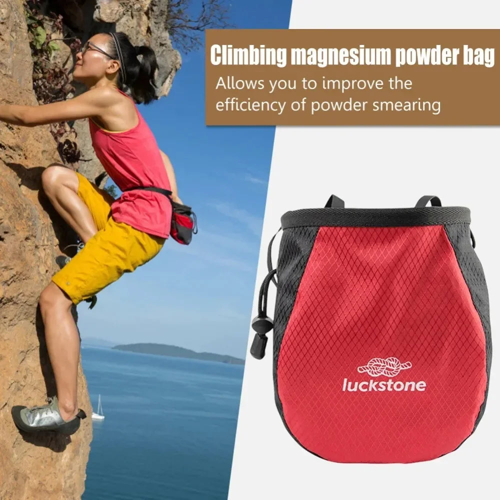 Bolsa de tiza impermeable para escalada y levantamiento de pesas, bolsa de polvo de magnesio con cinturón ajustable, bolsa de tiza para gimnasio de gran capacidad