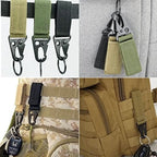Mosquetón con hebilla de correas de nailon táctico, gancho EDC Molle para mochila, Clip para cinturón, llavero, colgador para acampar y escalar al aire libre, 3 uds.