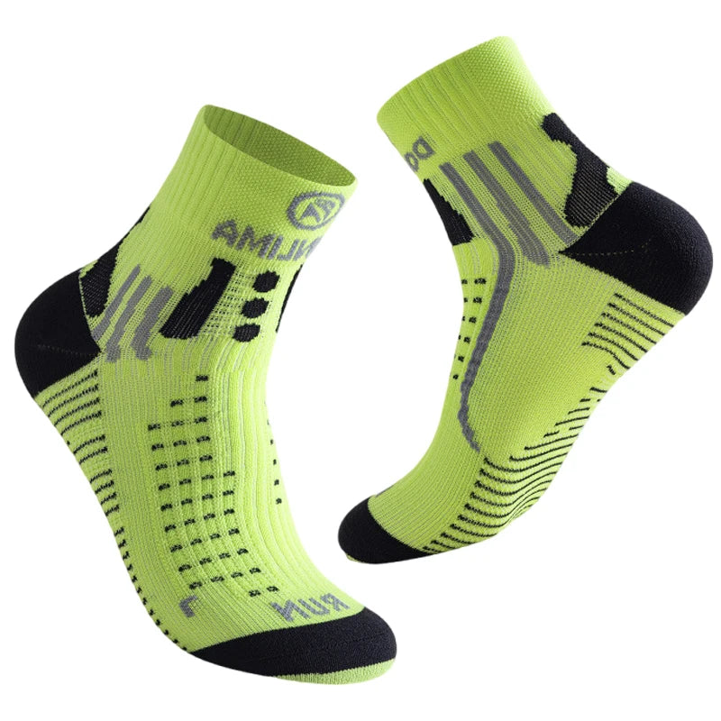 Calcetines deportivos para hombre y mujer, medias de tubo medio, antideslizantes, de secado rápido, transpirables, para correr, Maratón, baloncesto y entrenamiento