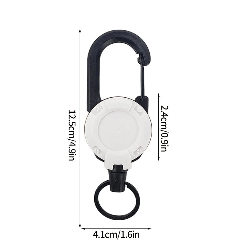 LLavero de cuerda de alambre retráctil para exteriores, mochila, llavero antipérdida con cuerda antirrobo de resorte, equipo de escalada para acampar
