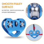 Doble polea de escalada en forma de corazón, dispositivo de escalada de 13Mm, carro Zipline de alta velocidad, 24KN