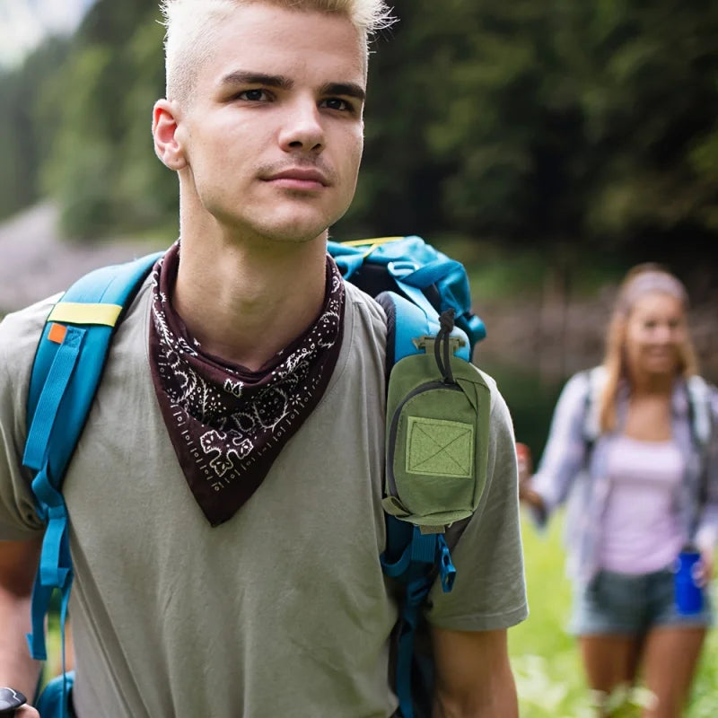 Bolsa de accesorios táctica EDC, equipo de senderismo portátil al aire libre, funda para teléfono móvil de montañismo, tela Oxford duradera