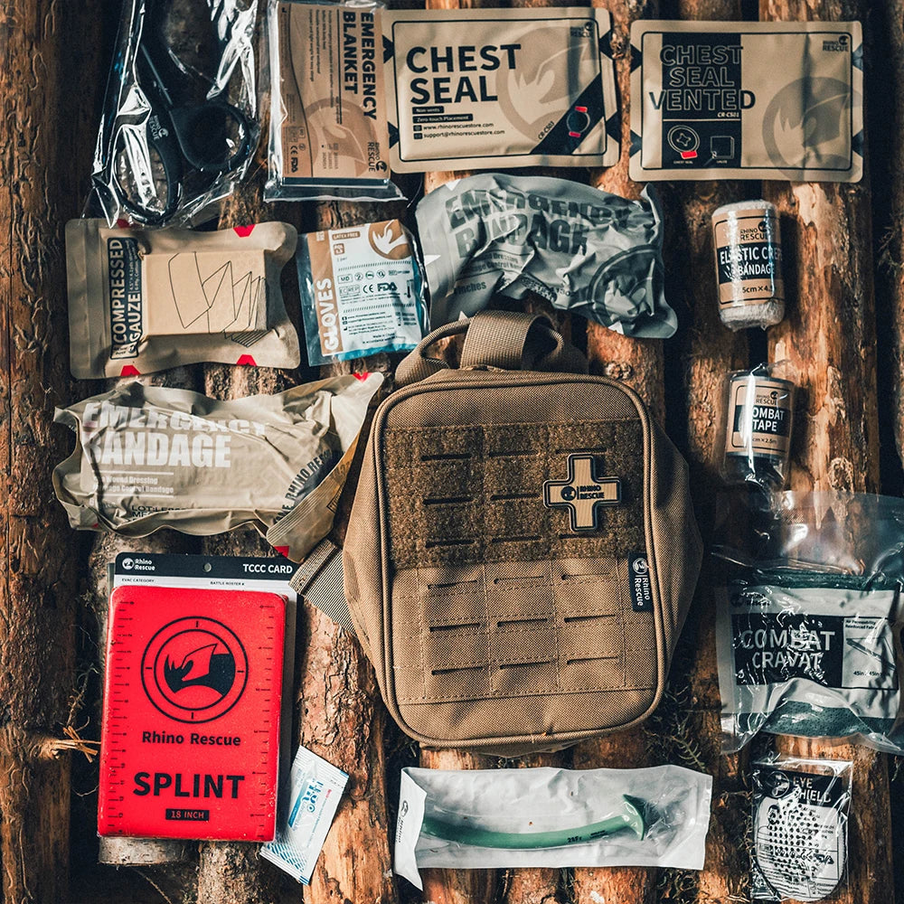 RHINO RESCUE-SE IFAK Botiquín de primeros auxilios para traumatismos, bolsa médica táctica para viajes en casa en coche, senderismo y acampada, equipo de supervivencia de emergencia
