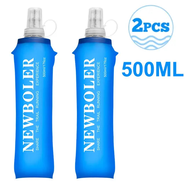 Botella de agua de 750ML, matraz blando plegable de TPU, botella de agua deportiva, bolsa de agua, botella de agua plegable para correr, acampar y hacer senderismo