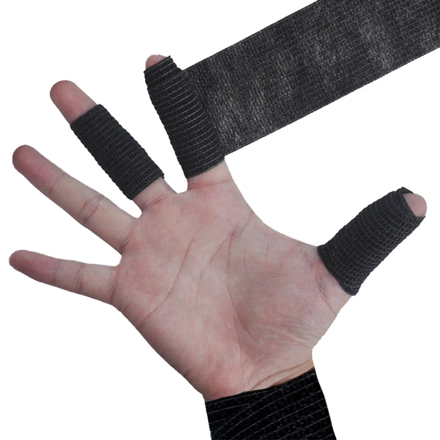 Vendaje deportivo de gasa negra, 6 uds./12 Uds./24 Uds., 5cm x 4,5 m, con vendaje elástico transpirable autoadhesivo para fijar dedos, muñecas