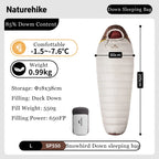 Naturehike-saco de dormir de plumón de pato Snowbird mejorado, 650FP, ultraligero, cálido, para 4 estaciones, para viajes al aire libre y senderismo