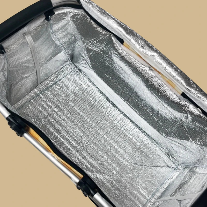 Cesta de Picnic con aislamiento de 19L, bolsa térmica plegable, mango de marco de aluminio, refrigerador para acampar, almacenamiento, transportador de comestibles, organizador con cremallera