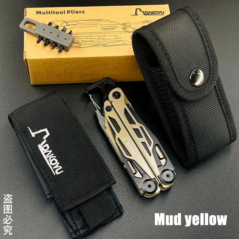 DAKOYU DKShadow Alicates multiherramienta para acampar con silbato de emergencia Herramienta compacta para exteriores de 8 colores, adecuada para senderismo y acampada