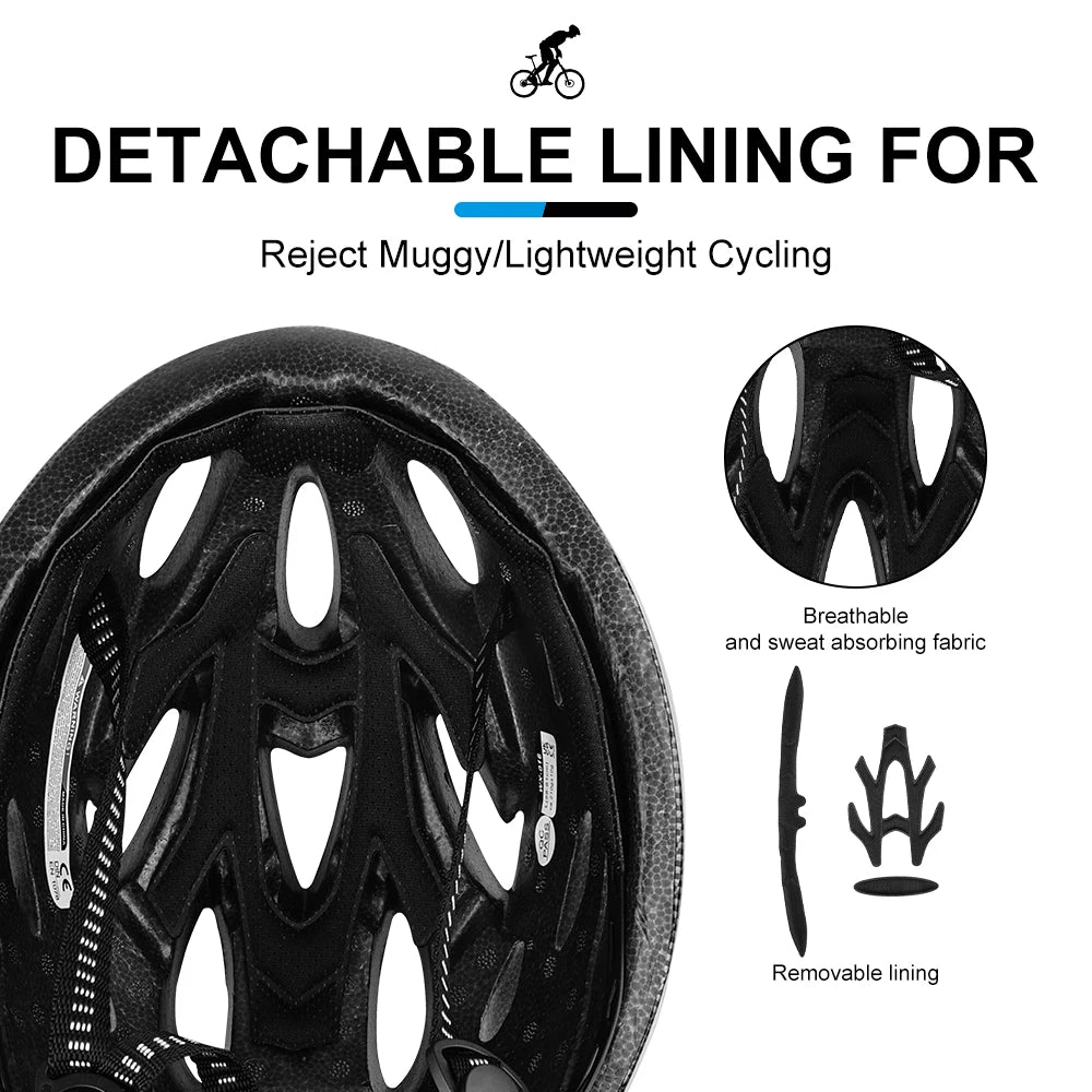Casco de bicicleta para hombre y mujer, cascos de seguridad ajustables para ciclismo, ala extraíble transpirable para bicicleta de montaña y carretera, casco con capa amortiguadora EPS