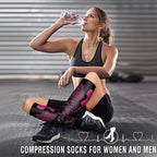 1 par de calcetines deportivos de compresión para mujeres y hombres, calcetines de soporte para pantorrilla para correr, enfermeras, vuelo, embarazo, circulación atlética