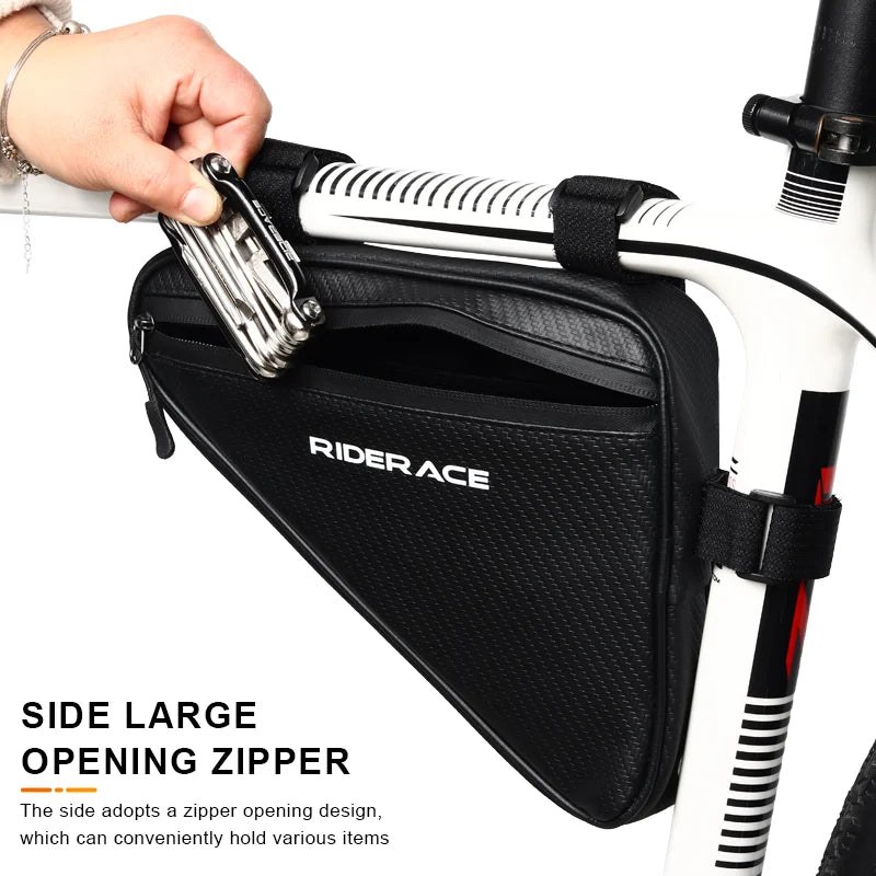 Bolsas impermeables para tubo de ciclismo, bolsa triangular para bicicleta de montaña y carretera de 1,5 l, bolsas delanteras para cuadro de ciclismo, herramientas de reparación, bolsa para bicicleta