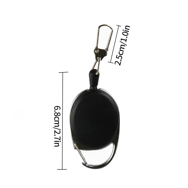 LLavero de cuerda de alambre retráctil para exteriores, mochila, llavero antipérdida con cuerda antirrobo de resorte, equipo de escalada para acampar
