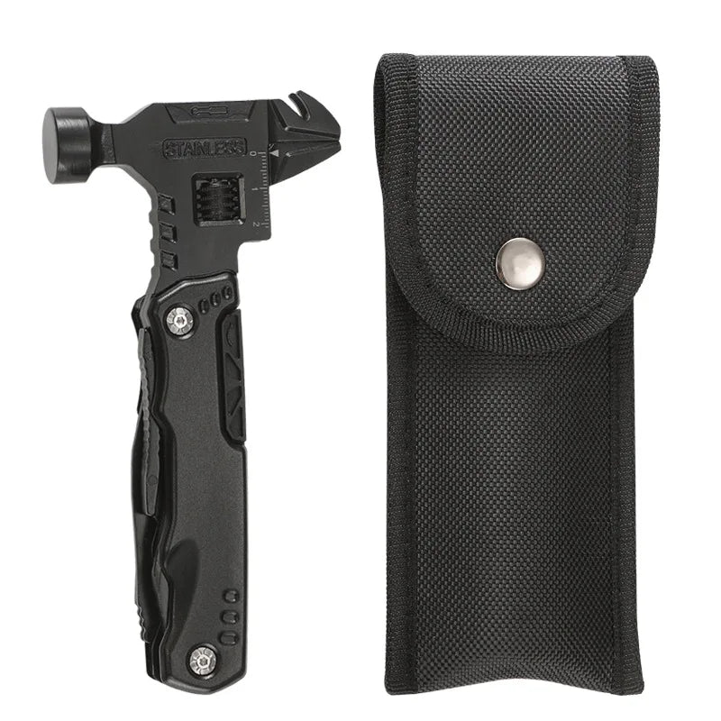 Llave multifuncional, martillo, cuchillo, alicates, herramienta de supervivencia para acampar al aire libre, herramienta de ahorro de trabajo, cuchillo multiherramienta de acero inoxidable
