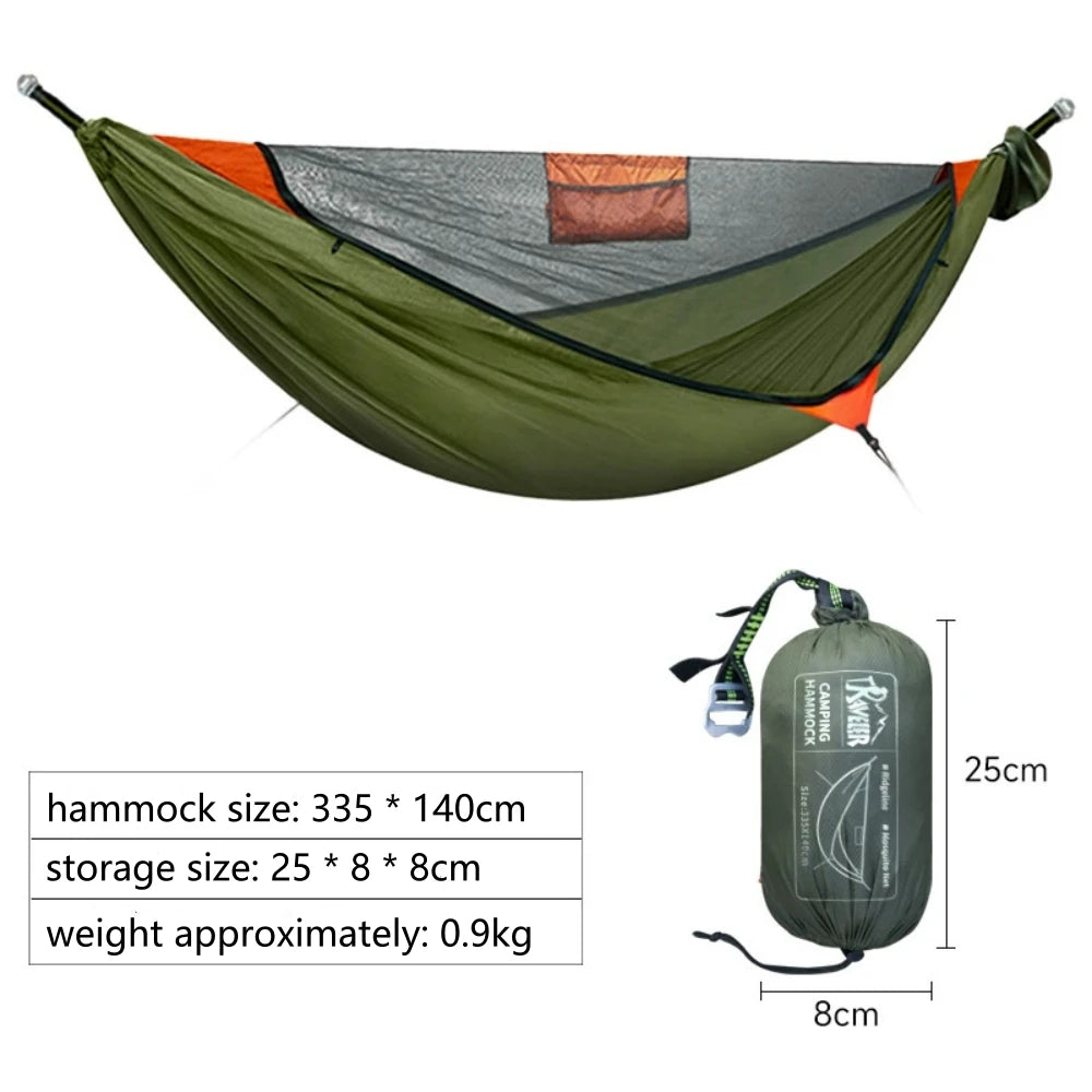 Hamaca para acampar con mosquitera, toldo portátil para jardín al aire libre, tienda, dosel para dormir, hamacas colgantes, columpio para caminata por la naturaleza