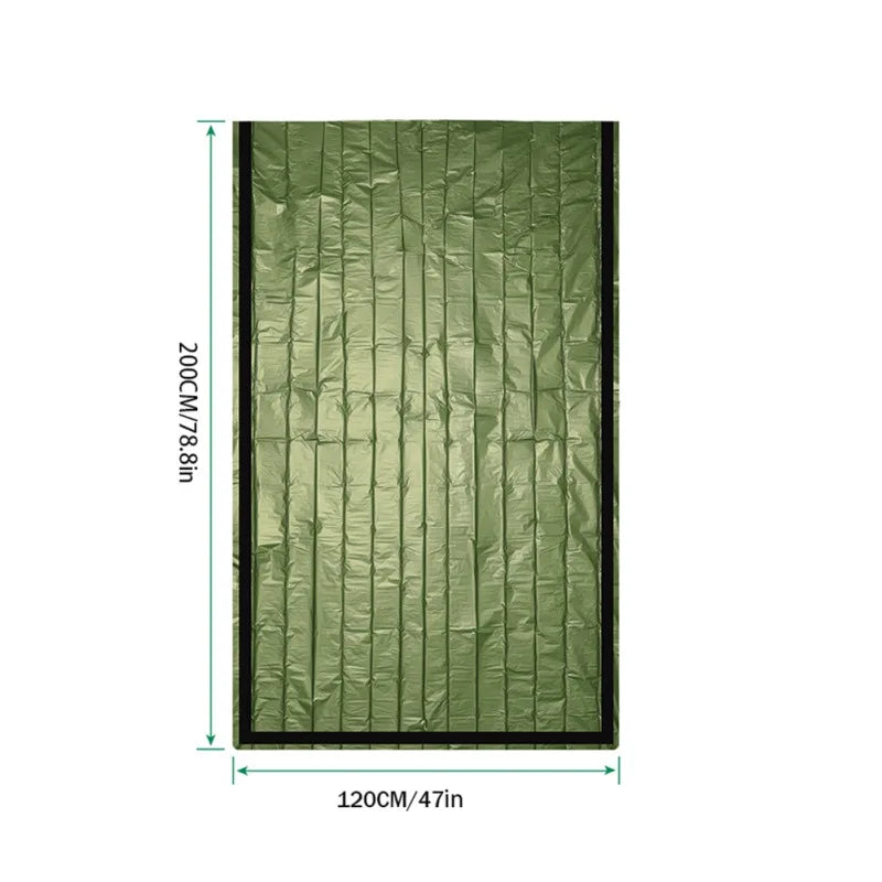 Saco de dormir térmico para senderismo para 2 personas, manta para dormir para aventuras al aire libre, bolsa de Camping, herramienta de supervivencia de película PET