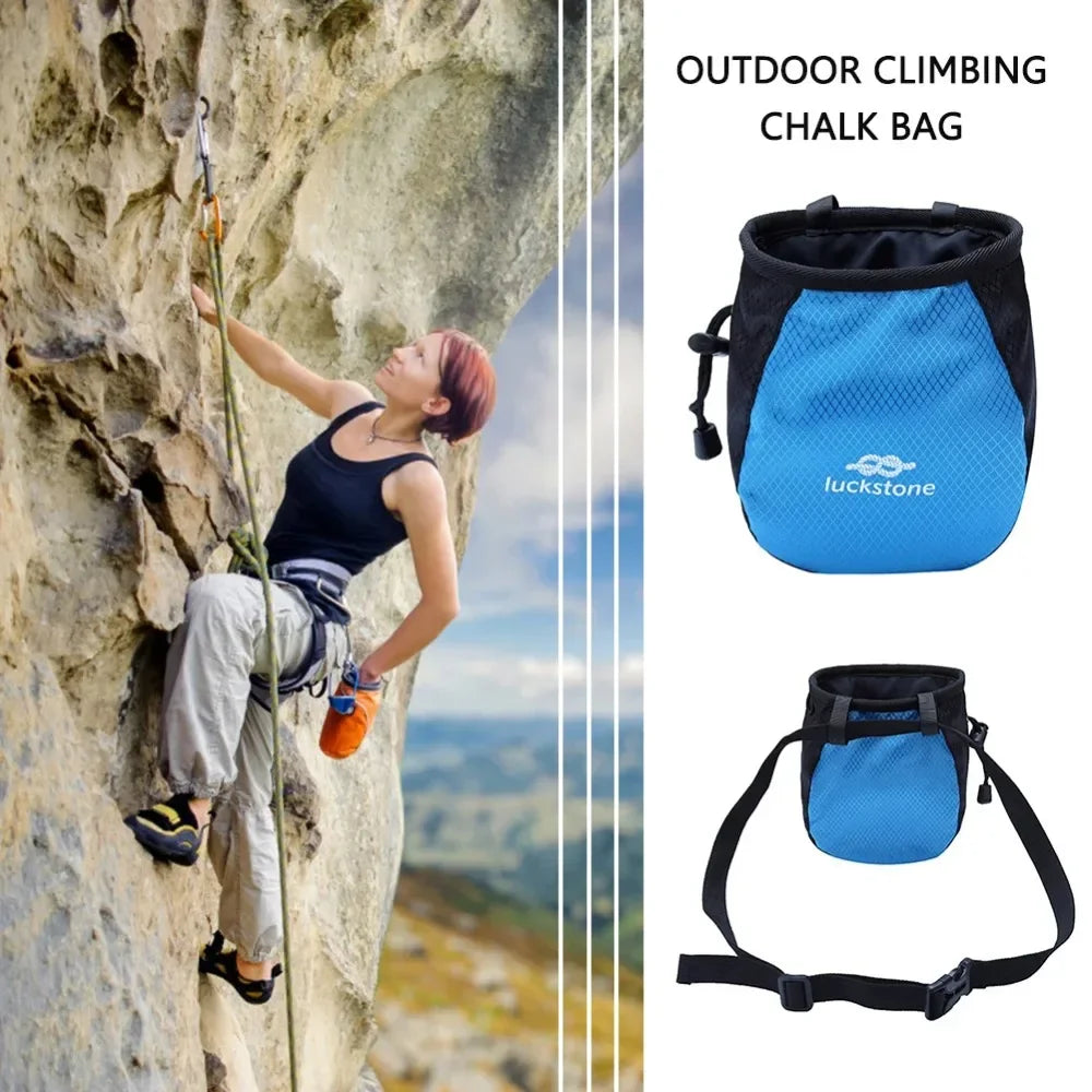 Bolsa de tiza impermeable para escalada y levantamiento de pesas, bolsa de polvo de magnesio con cinturón ajustable, bolsa de tiza para gimnasio de gran capacidad
