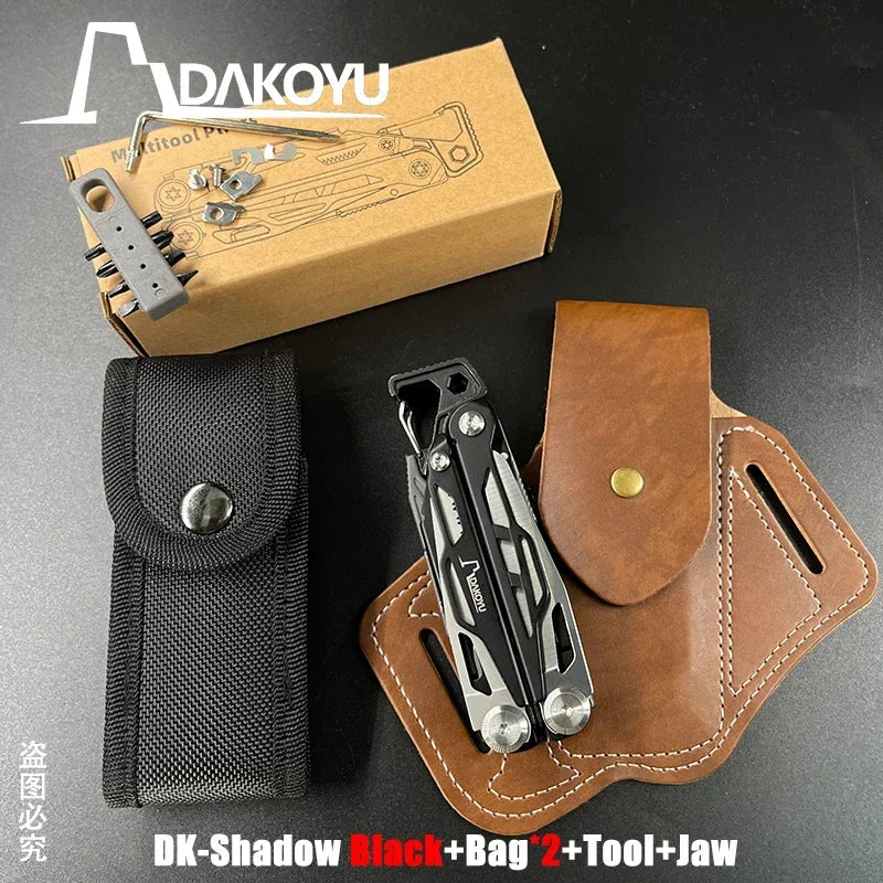 DAKOYU DKShadow Alicates multiherramienta para acampar con silbato de emergencia Herramienta compacta para exteriores de 8 colores, adecuada para senderismo y acampada