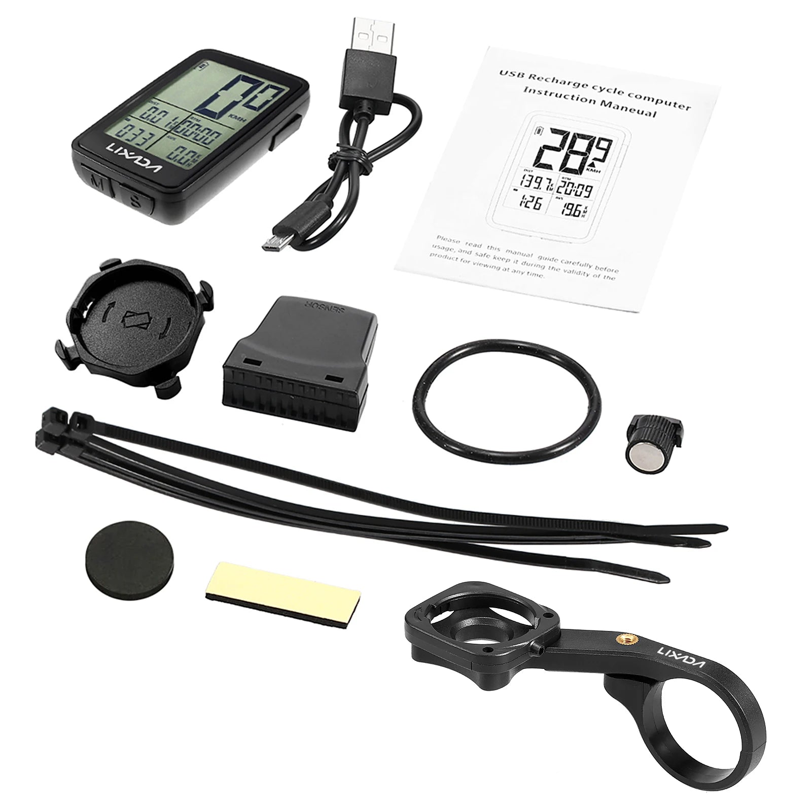 Cronómetro de ciclismo inalámbrica recargable por USB  Velocímetro de bicicleta con 11 funciones, odómetro BKV-1206
