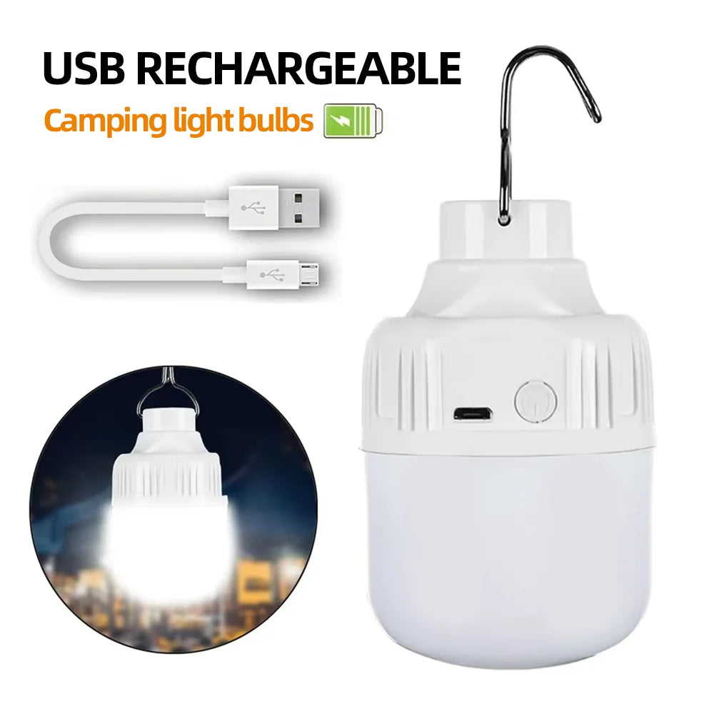 Luz LED portátil para acampar, recargable por USB, multifuncional, para exteriores, lámpara colgante de emergencia para tienda, senderismo, Picnics, iluminación nocturna