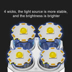 Linterna LED de luz fuerte para acampar, 4 lámparas y luces laterales COB, linterna de mano portátil recargable por USB para exteriores
