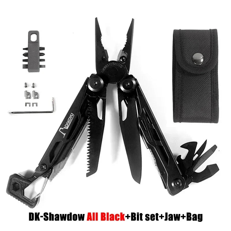 DAKOYU DKShadow Alicates multiherramienta para acampar con silbato de emergencia Herramienta compacta para exteriores de 8 colores, adecuada para senderismo y acampada
