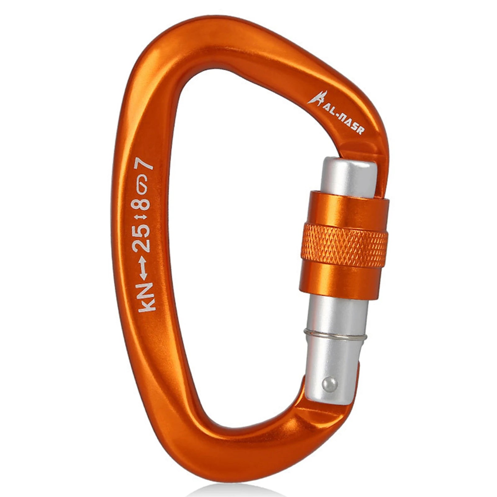 Mosquetón profesional en forma de D de 25KN, mosquetón de bloqueo de tornillo para puerta, equipo de escalada y rappel, equipo rápido, herramientas EDC para exteriores