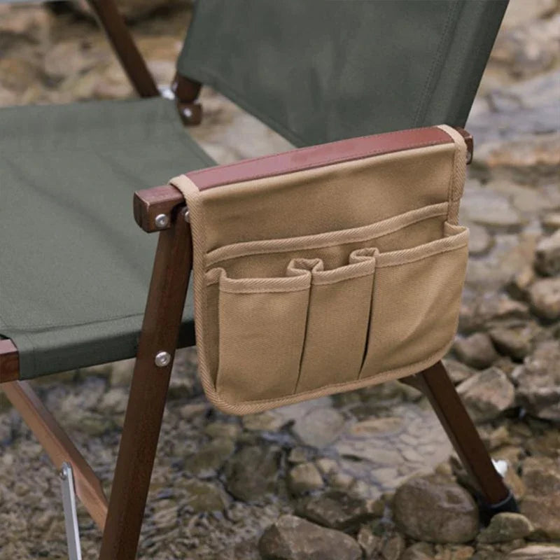 Bolsas de almacenamiento con reposabrazos para silla de acampada al aire libre, bolsas colgantes laterales portátiles para silla de playa, bolsa organizadora para pesca, Camping y senderismo, 1 ud.