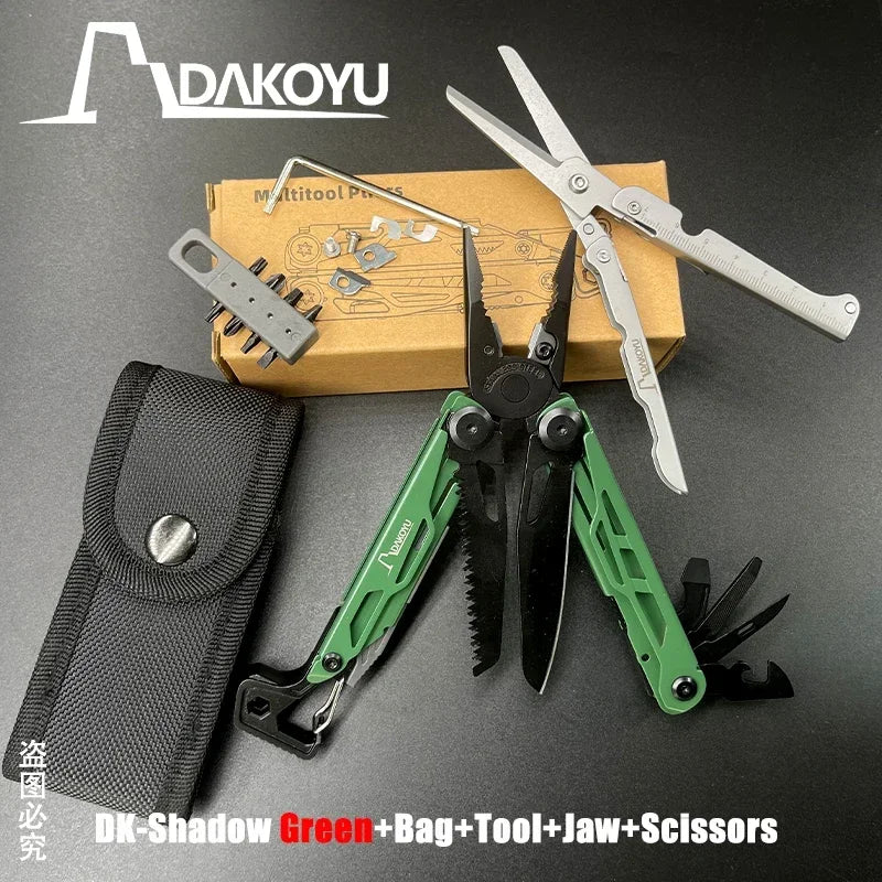 DAKOYU DKShadow Alicates multiherramienta para acampar con silbato de emergencia Herramienta compacta para exteriores de 8 colores, adecuada para senderismo y acampada