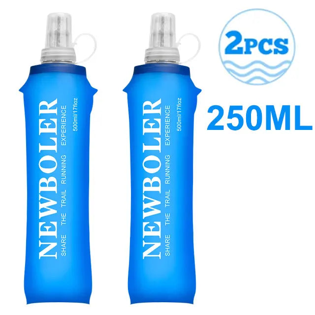 Botella de agua de 750ML, matraz blando plegable de TPU, botella de agua deportiva, bolsa de agua, botella de agua plegable para correr, acampar y hacer senderismo