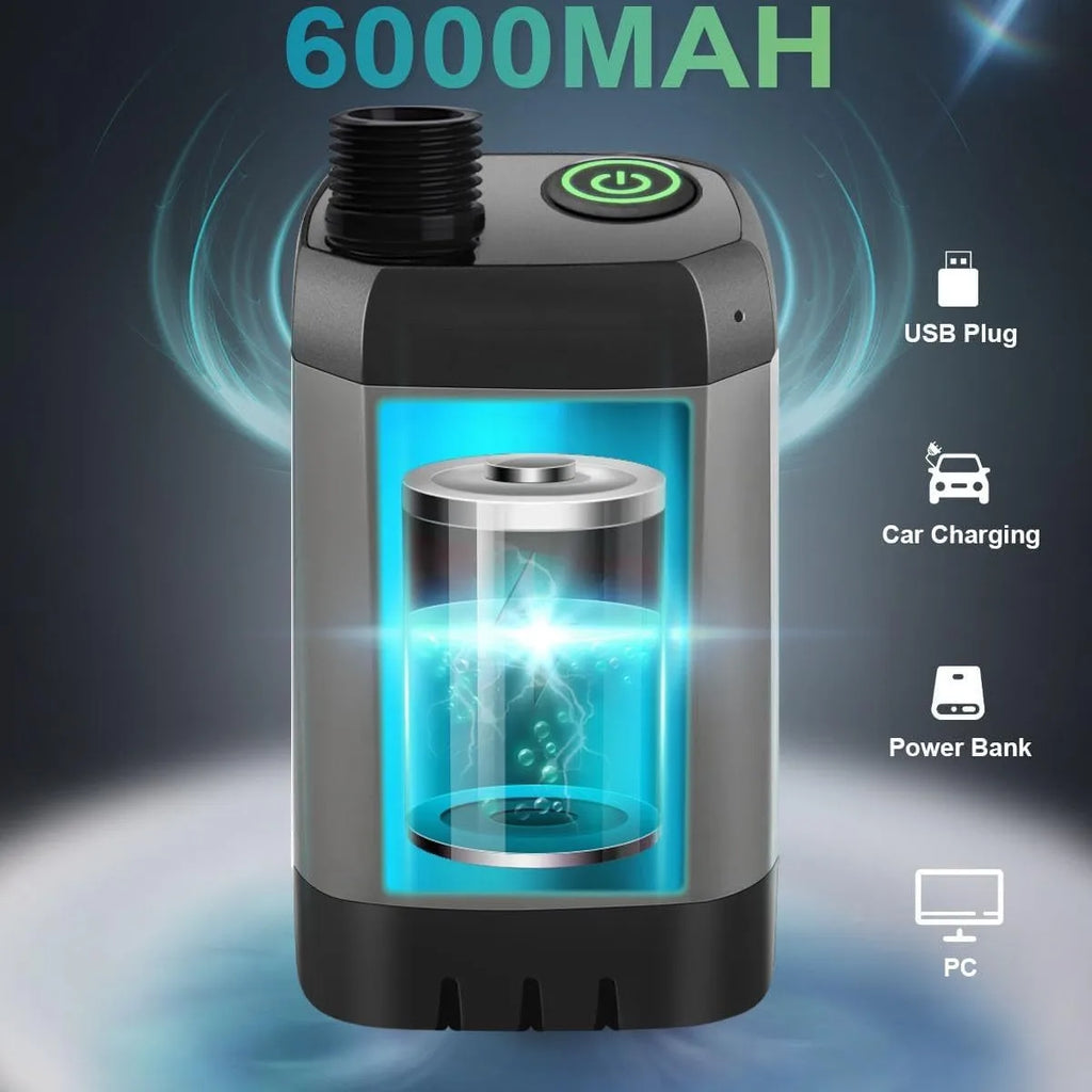 Juego de ducha para acampar al aire libre, 6000mAh, resistente al agua, con pantalla Digital, bomba de ducha eléctrica portátil para senderismo, viajes, riego de mascotas