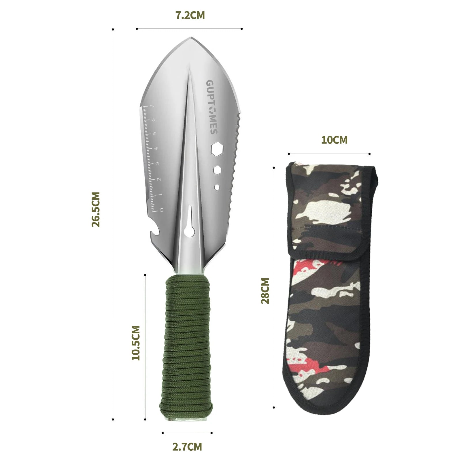 Pala multiherramienta 8 en 1 para acampar, herramientas de jardín, pala militar para senderismo, pala de supervivencia, Gadgets de Camping para herramienta al aire libre