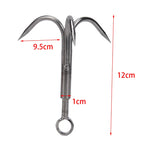 Gancho de agarre de 3 garras, herramienta de mosquetón de supervivencia de escalada, acero inoxidable, 1 unidad
