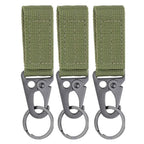 Mosquetón con hebilla de correas de nailon táctico, gancho EDC Molle para mochila, Clip para cinturón, llavero, colgador para acampar y escalar al aire libre, 3 uds.