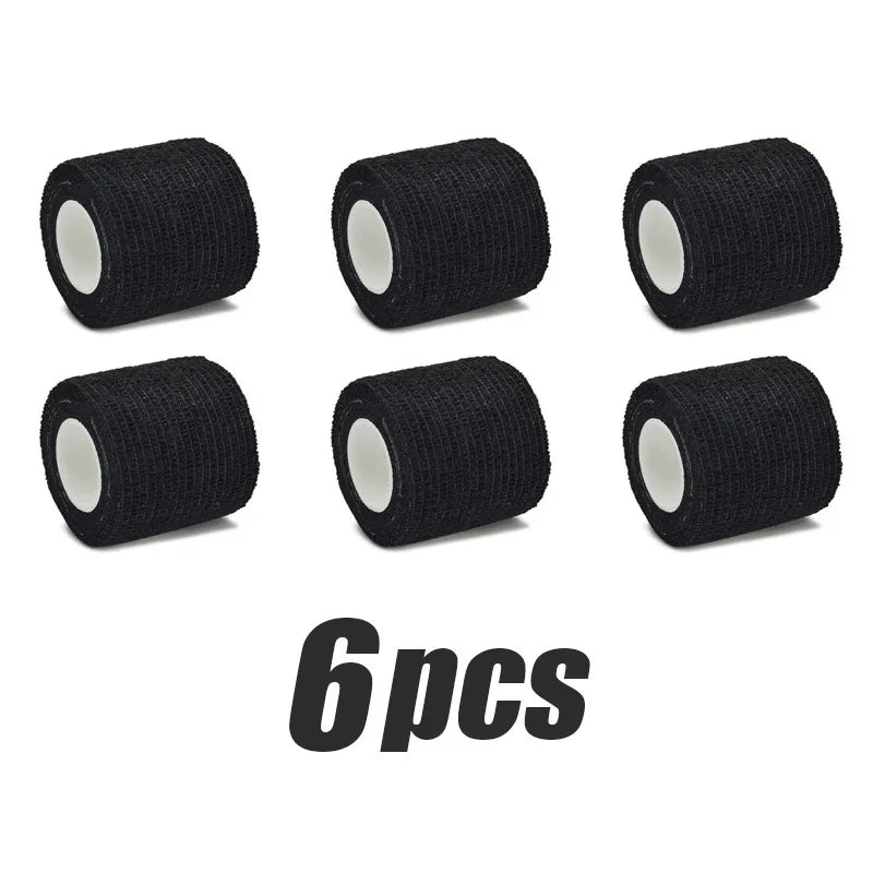 Vendaje deportivo de gasa negra, 6 uds./12 Uds./24 Uds., 5cm x 4,5 m, con vendaje elástico transpirable autoadhesivo para fijar dedos, muñecas